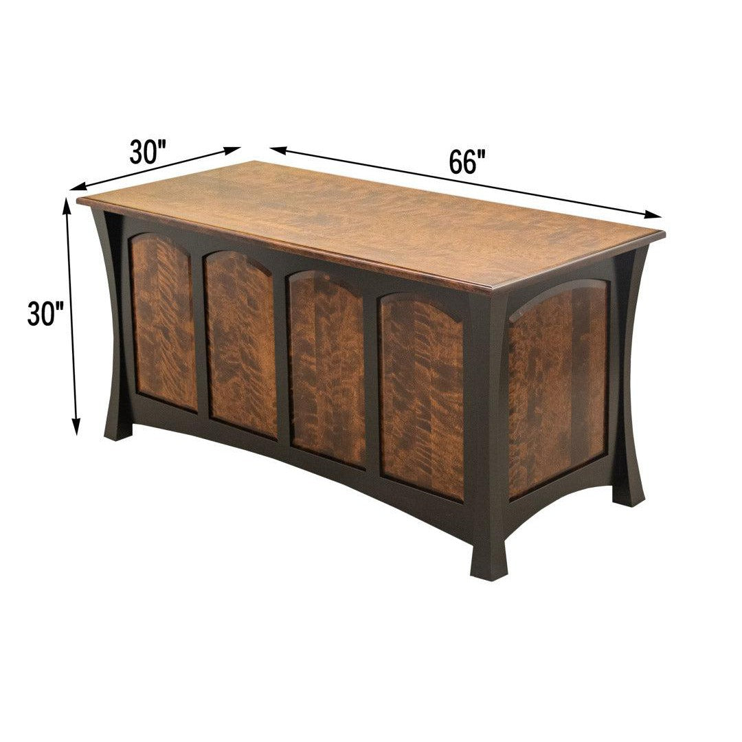 Brooklyn Hickory Wood Executive Desk with Panels | GS