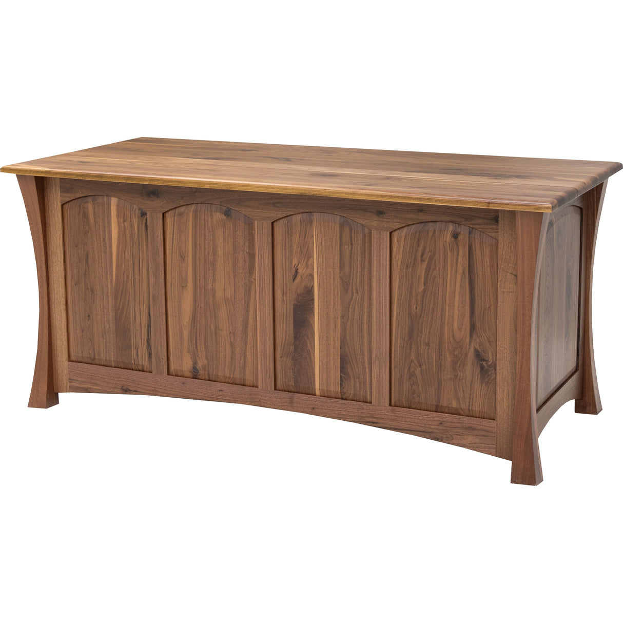 Brooklyn Walnut Wood Executive Desk with Panels | NAT