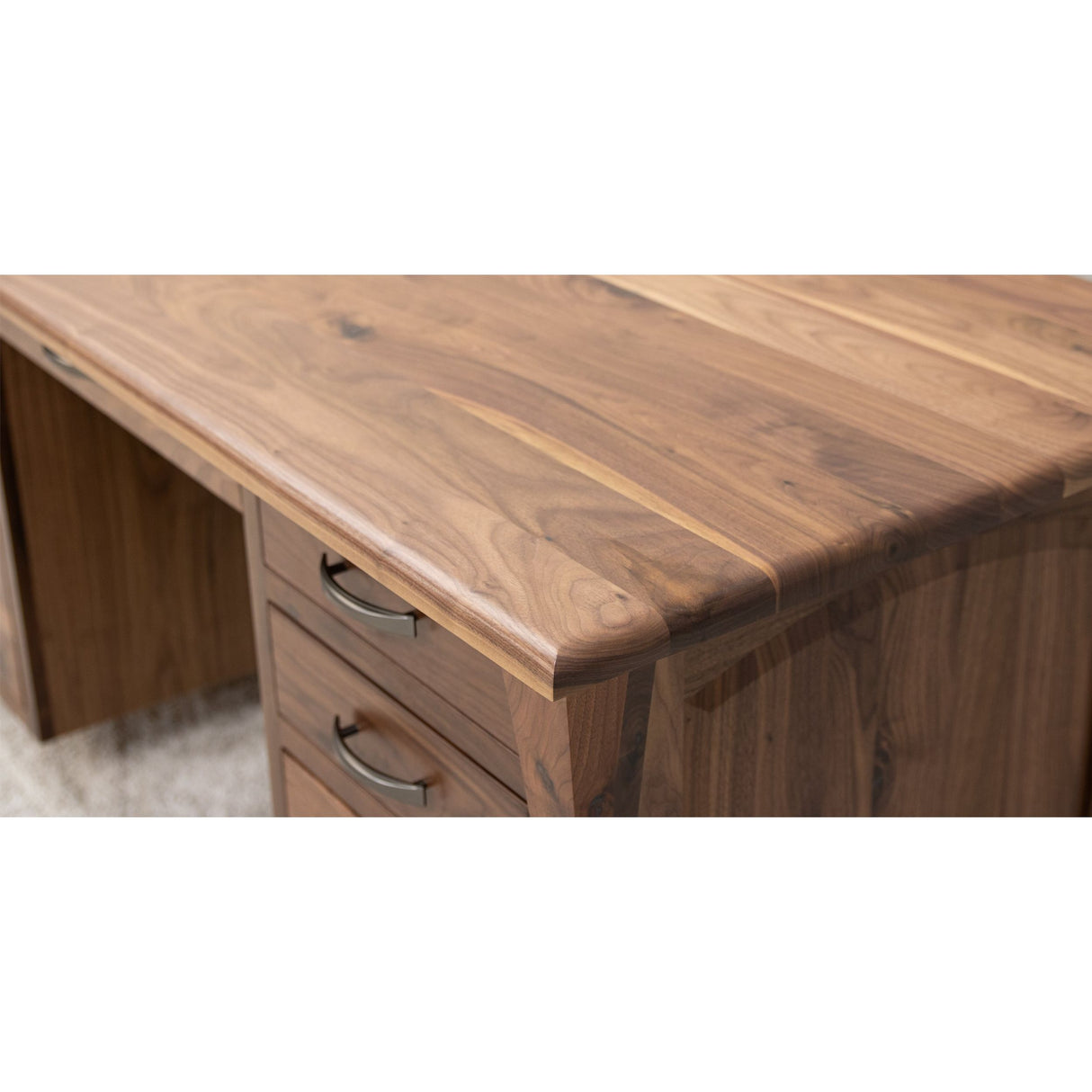 Brooklyn Walnut Wood Executive Desk with Panels | NAT