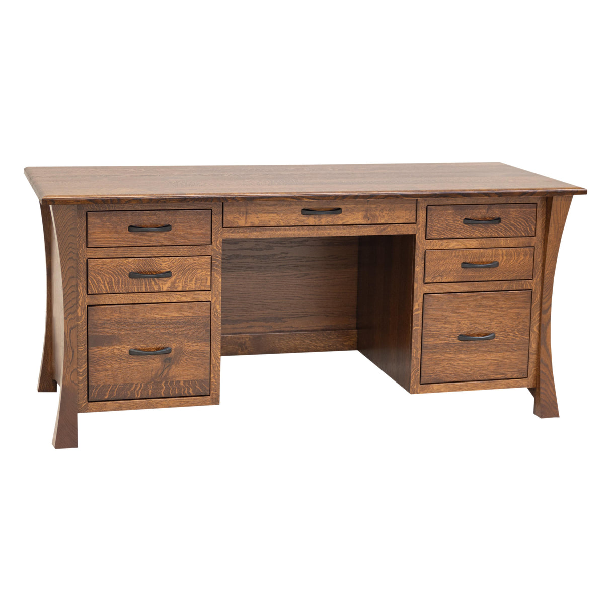 Brooklyn Quarter Sawn White Oak Wood Flat Wall Desk | ASB