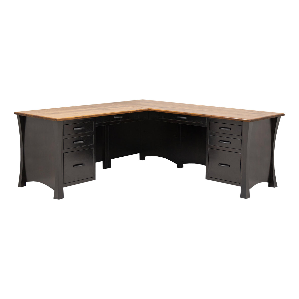 Brooklyn Black & Wood L Desk | M-EB&W-NAT