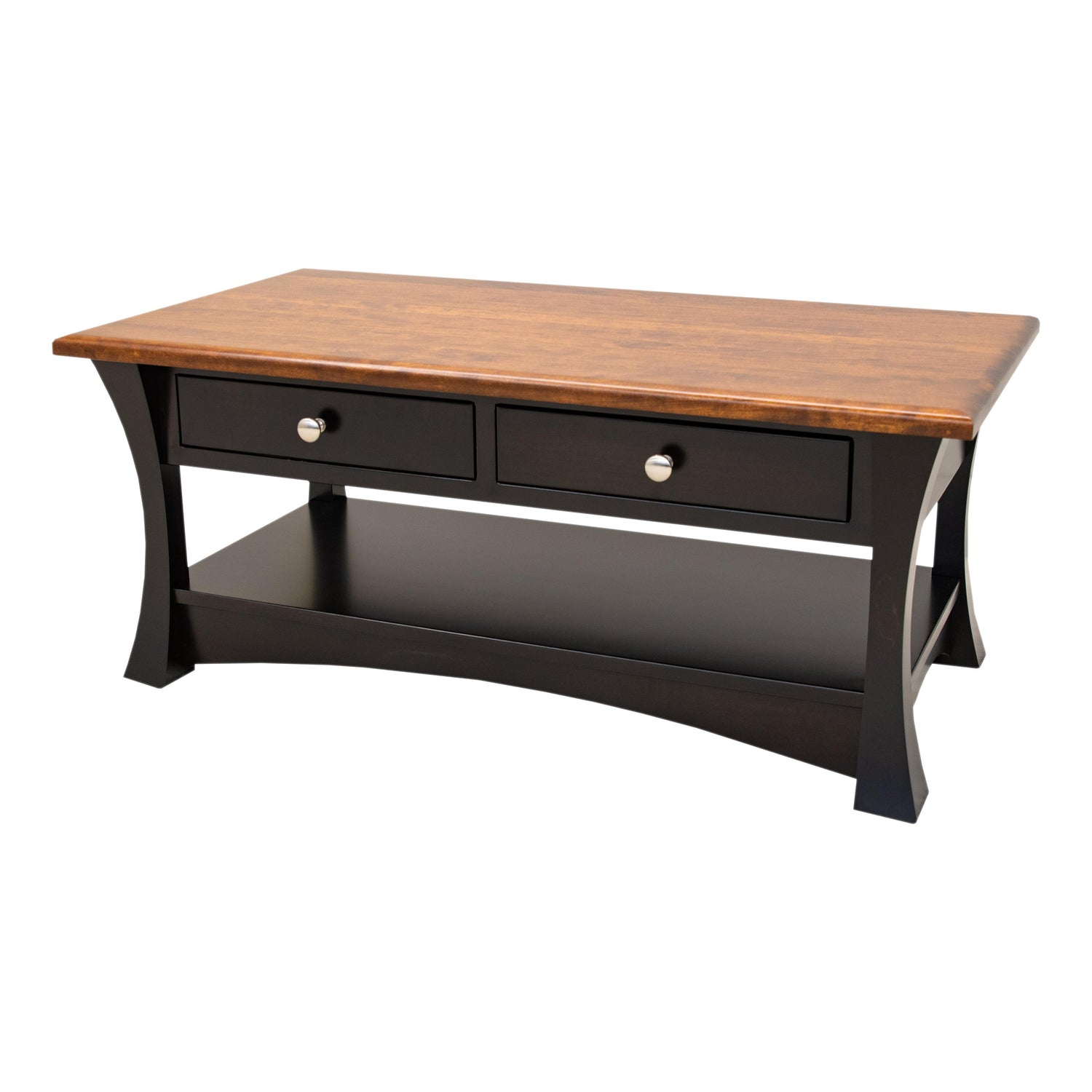 Brooklyn Black & Wood Rectangle Open Coffee Table | M-EB&C-MC