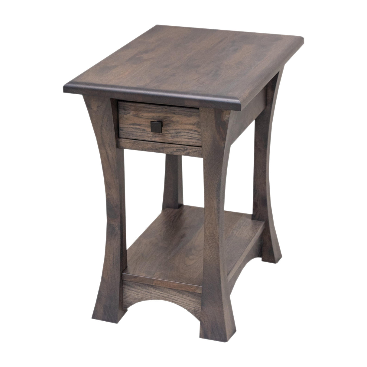 Brooklyn Hickory Wood Small Rectangle Open End Table | GS