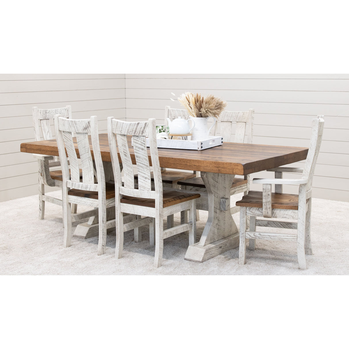 Empire Reclaimed White & Wood Dining Table | CS&PV