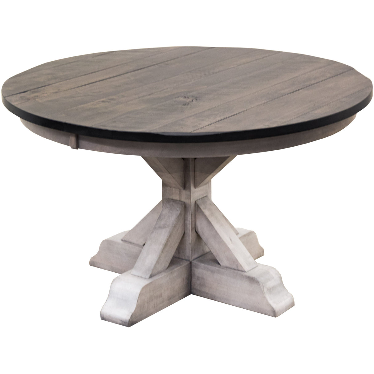 Farmhouse Round White & Wood Extending Dining Table | M-AV&GS