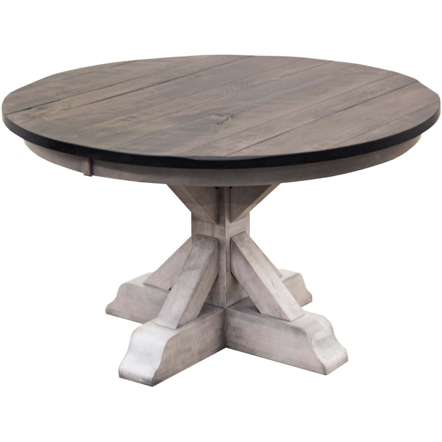 Farmhouse Round White & Wood Extending Dining Table | M-AV&GS