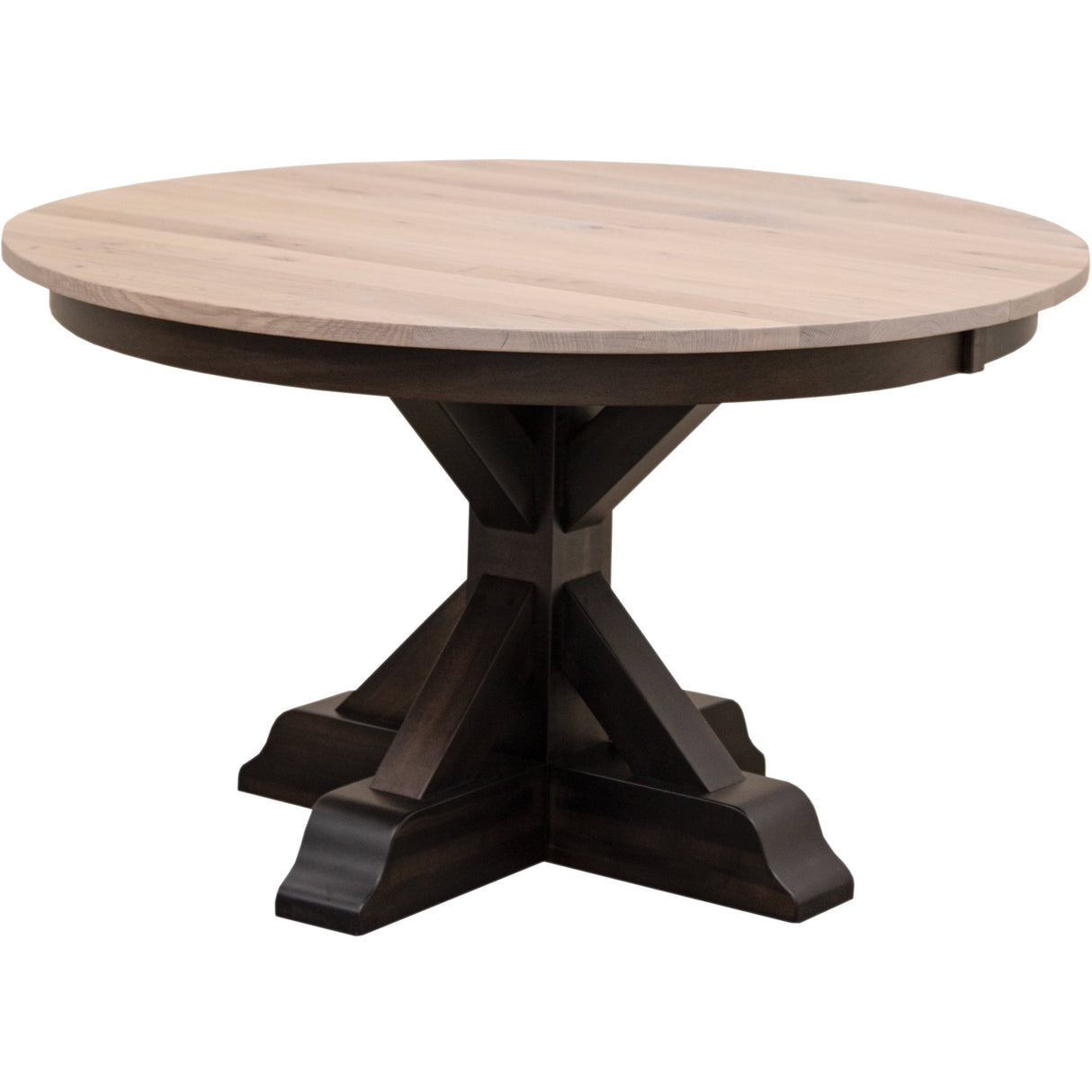 Farmhouse Round Black & Wood Extending Dining Table | M-DK&RWO-SW