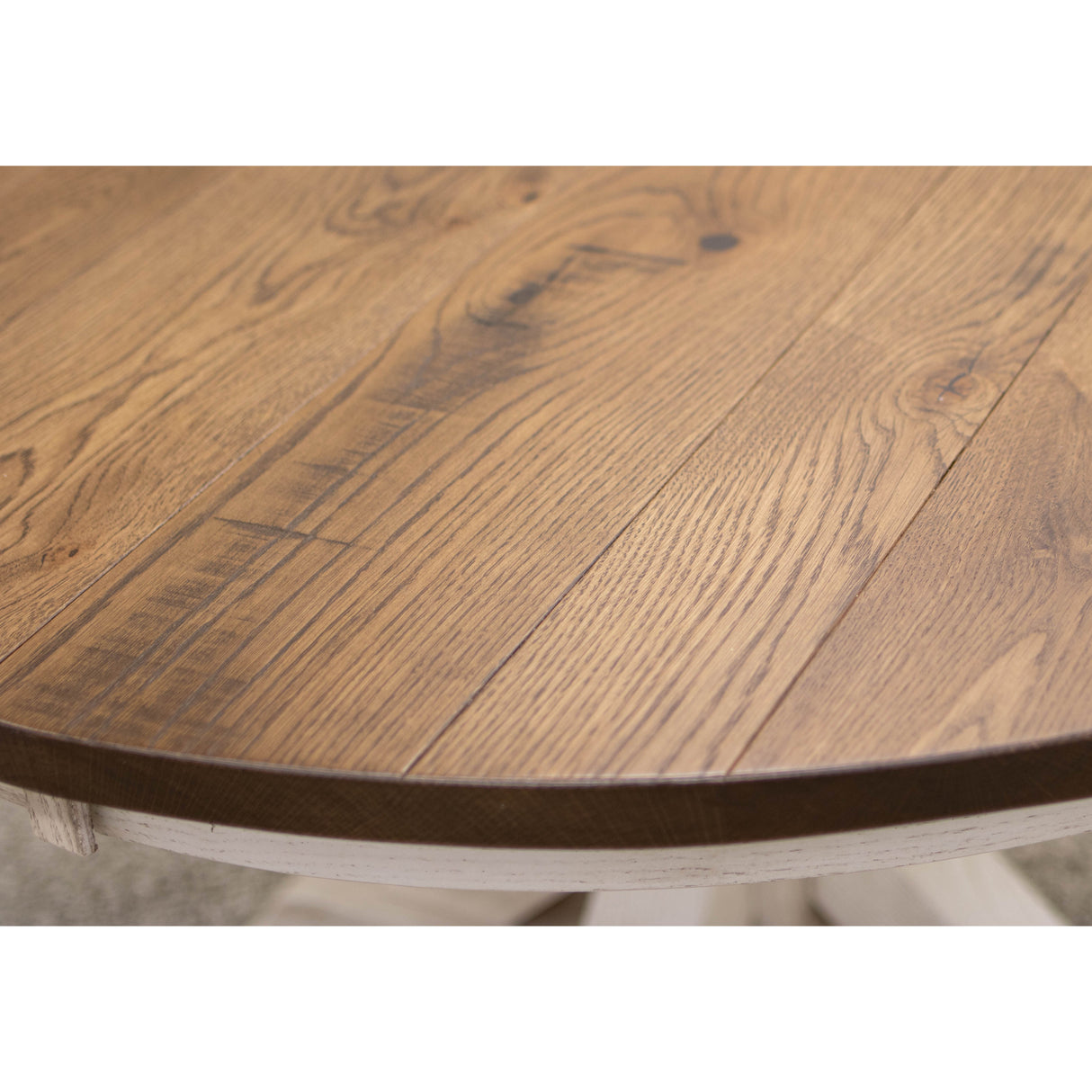 Farmhouse Round White & Wood Extending Dining Table | O-CS&RWO-CO