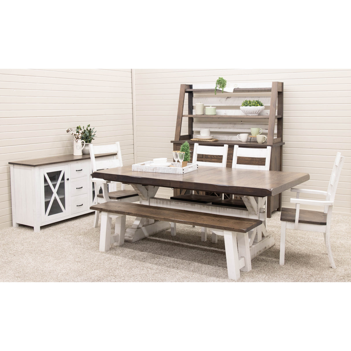 Cambria 60" White & Wood TV Console | M-GW&RWO-SB