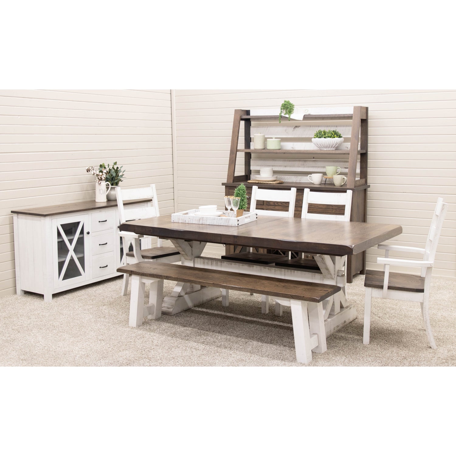 Cambria 60" White & Wood TV Console | M-GW&RWO-SB