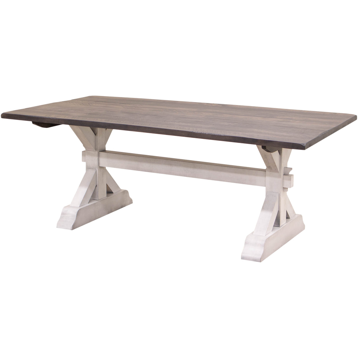 Farmhouse Trestle White & Wood Dining Table | M-AV&GS