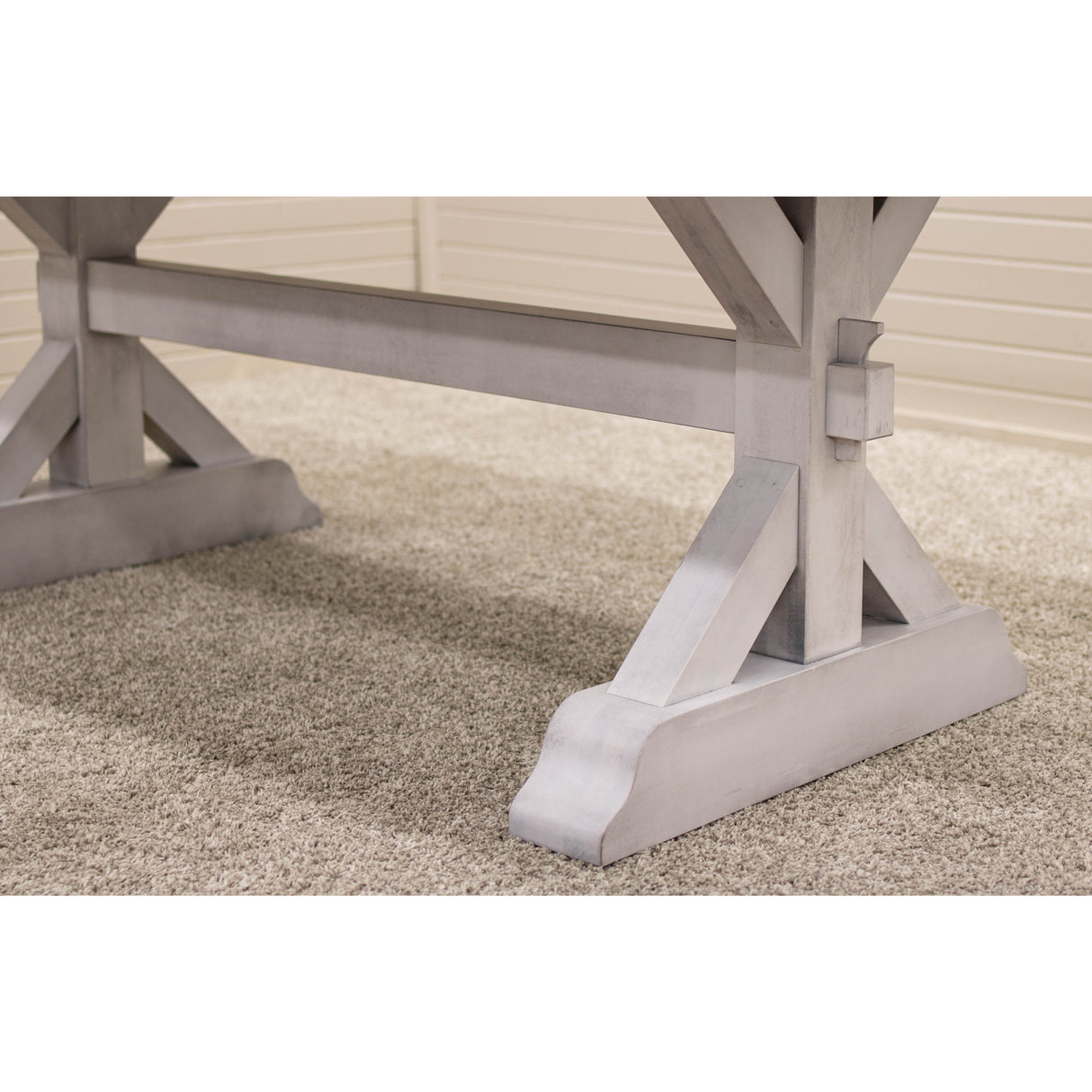 Farmhouse Trestle White & Wood Dining Table | M-AV&GS
