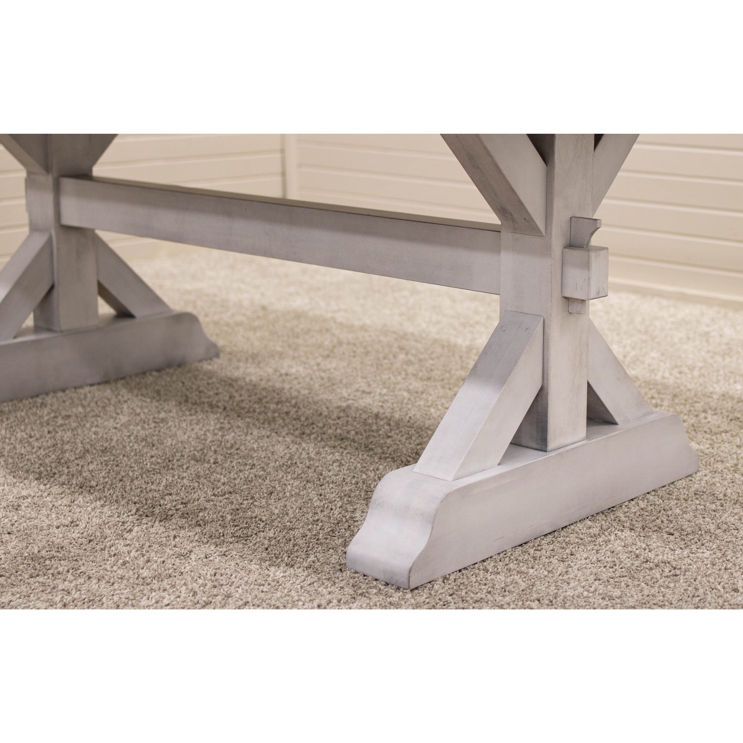 Farmhouse Trestle White & Wood Dining Table | M-AV&GS