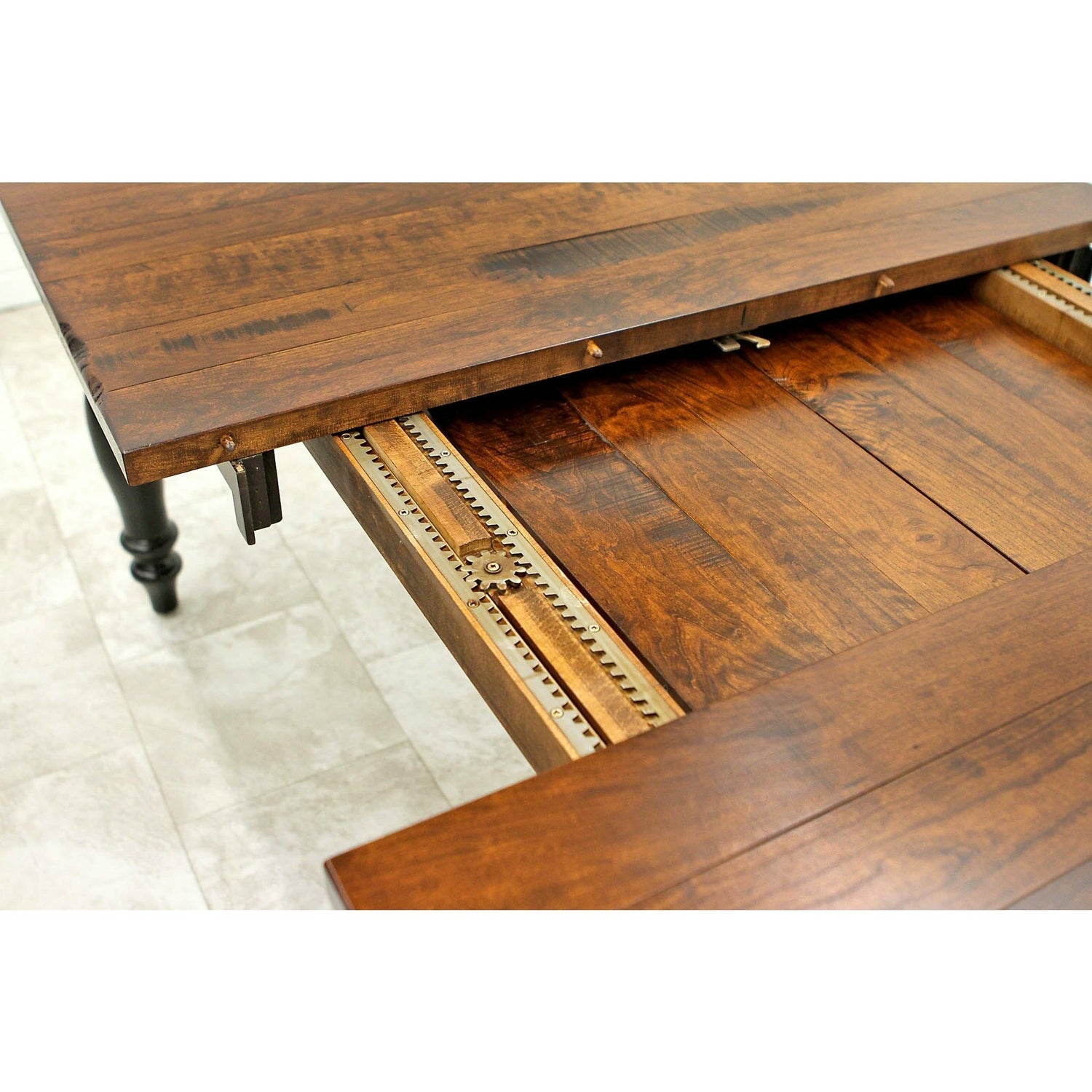 Settler's Farm Leg Black & Wood Extending Dining Table | M-EB&C-MC