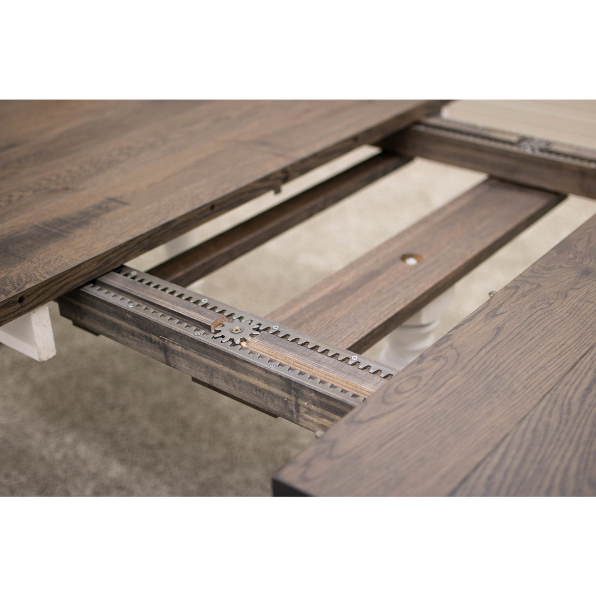 Settler's Farm Leg White & Wood Extending Dining Table | M-GW&RWO-SB