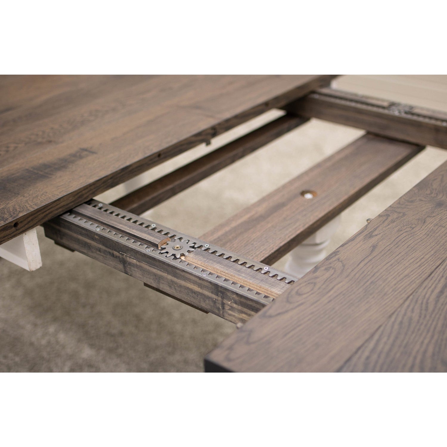 Settler's Farm Leg White & Wood Extending Dining Table | M-GW&RWO-SB