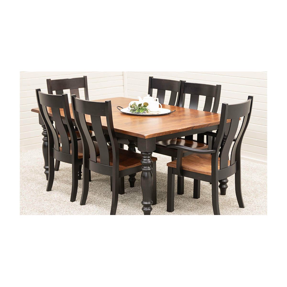 Settler's Farm Leg Black & Wood Extending Dining Table | M-EB&C-MC