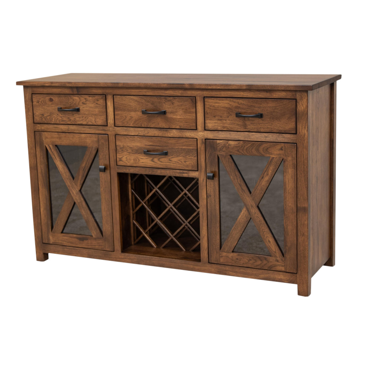 Farmhouse Hickory Wood Wine Buffet | BV