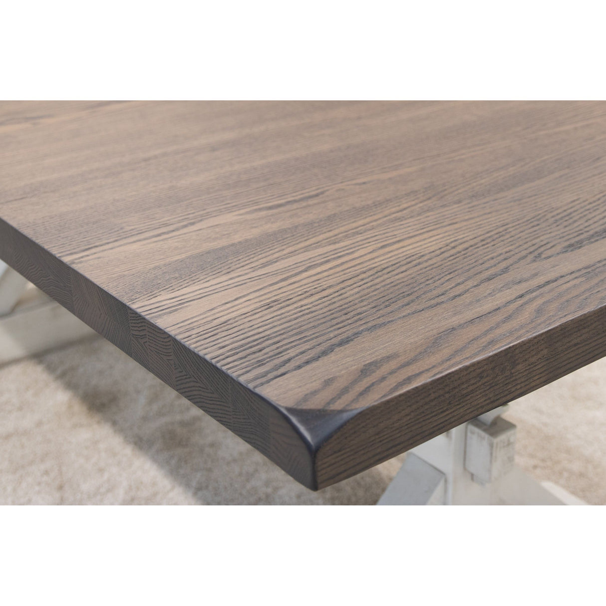 Farmhouse Trestle White & Wood Extending Dining Table with Built-Down Top | M-GW&RWO-SB