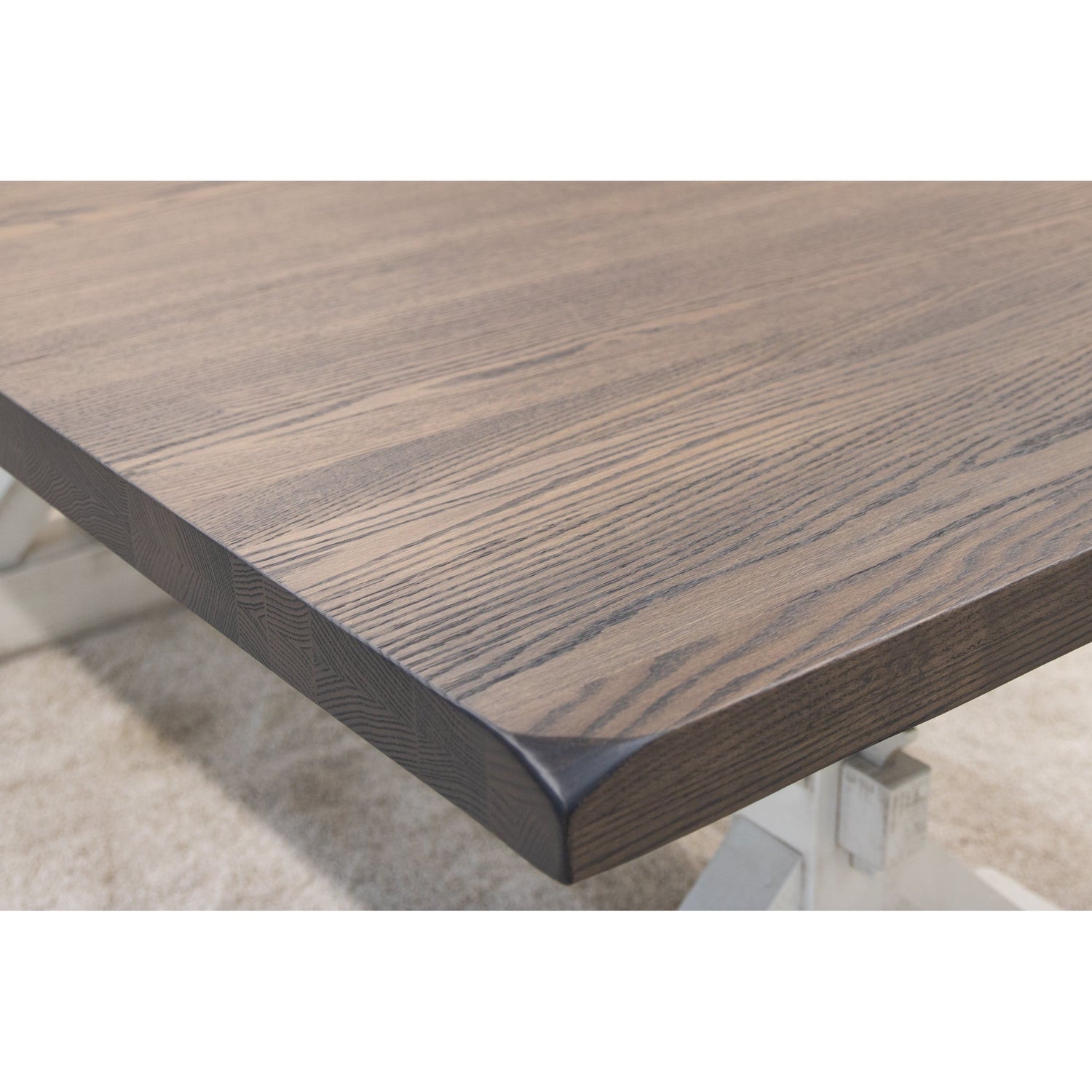 Farmhouse Trestle White & Wood Extending Dining Table with Built-Down Top | M-GW&RWO-SB