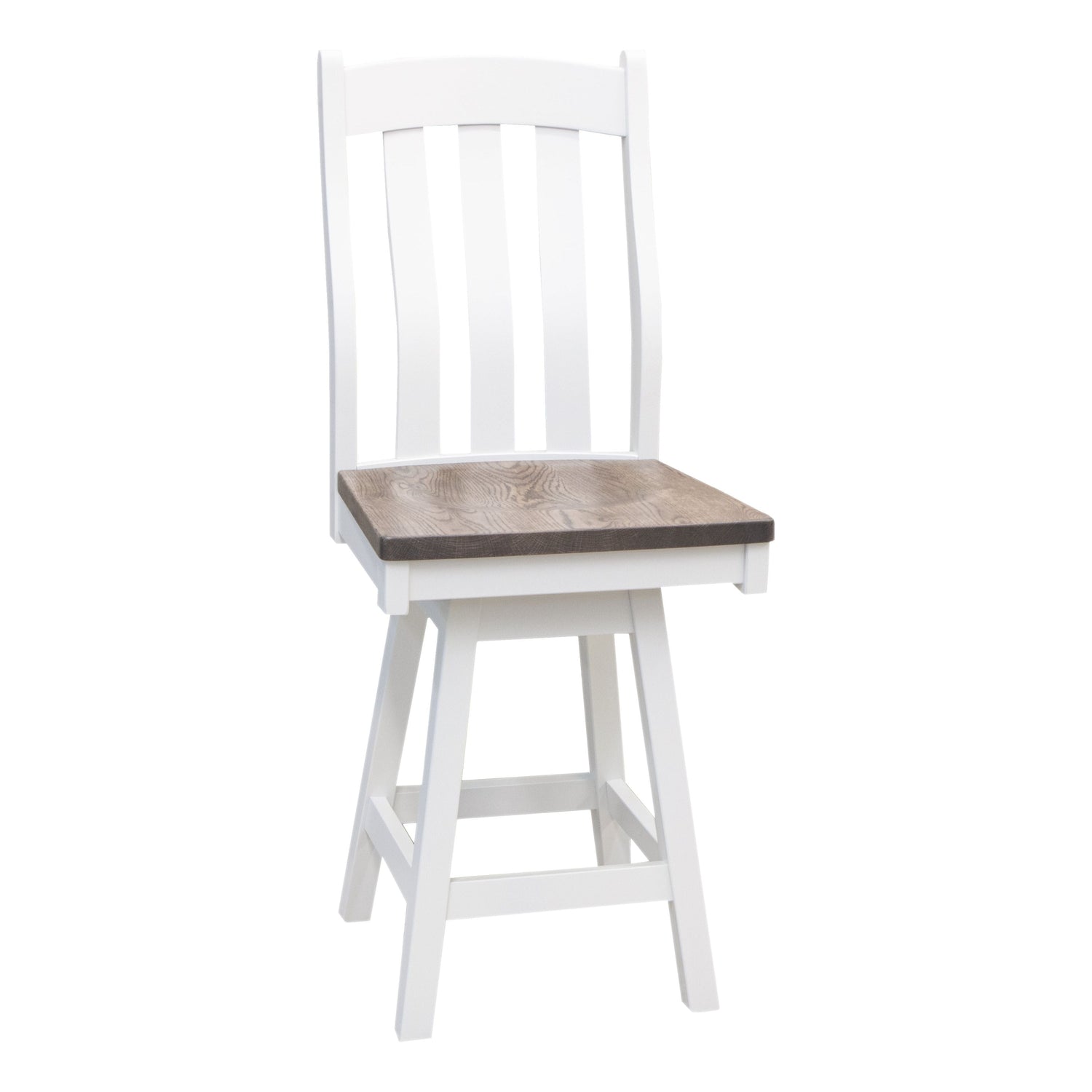 Fostoria White & Wood 24" Swivel Bar Stool | M-DW&RWO-GRB