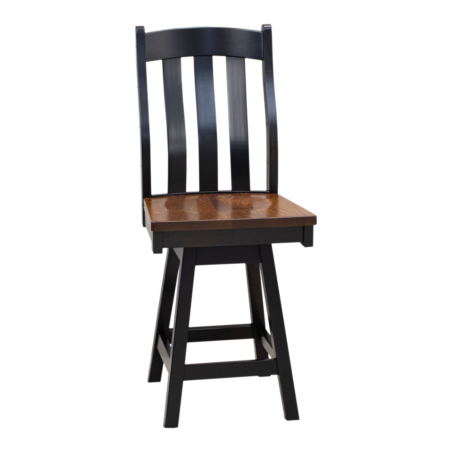 Fostoria Black & Wood 24" Swivel Bar Stool | M-EB&RQSWO-GB