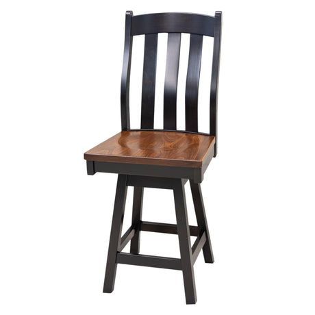 Fostoria Black & Wood 24" Swivel Bar Stool | M-EB&E-MC