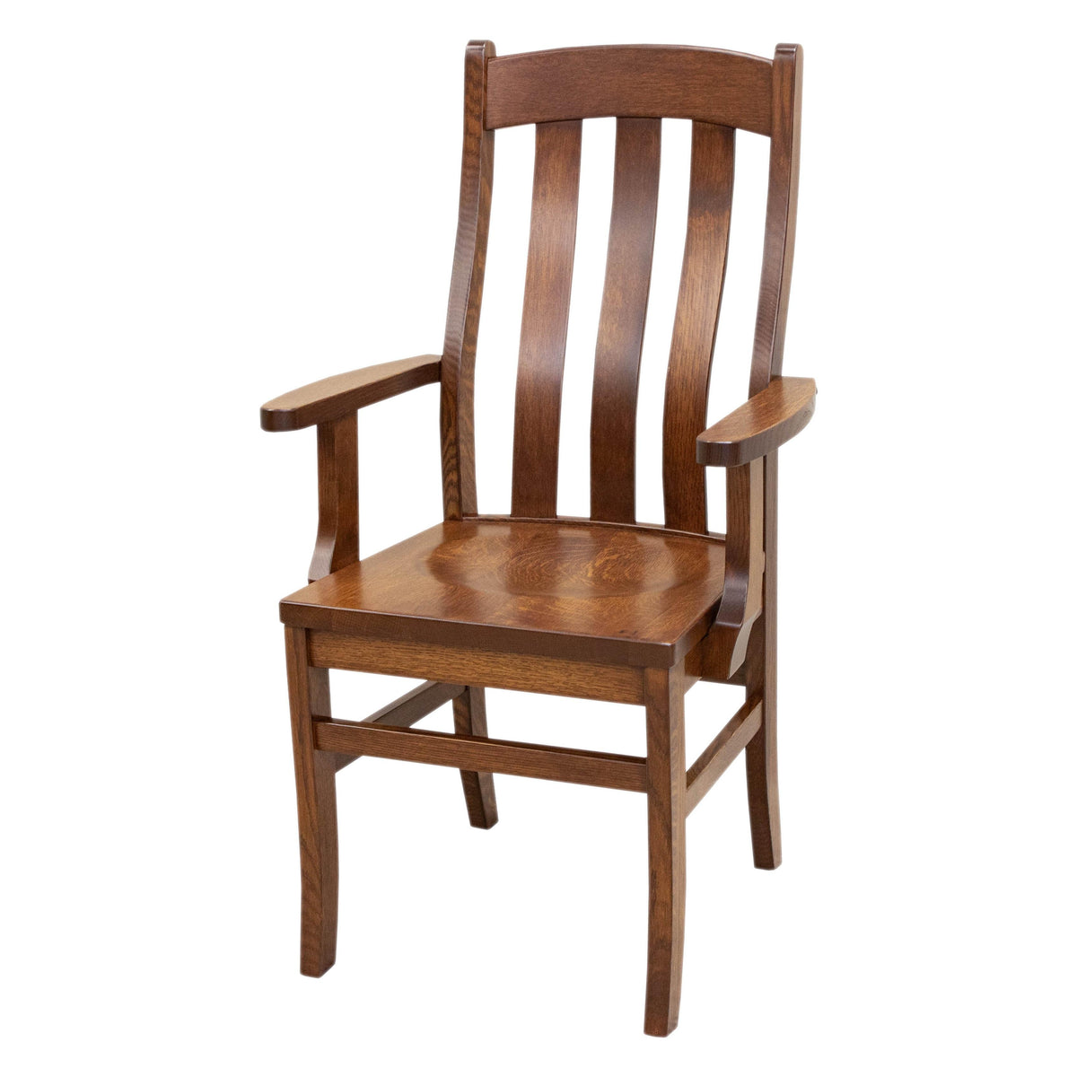 Fostoria Quarter Sawn White Oak Wood Arm Dining Chair | GB