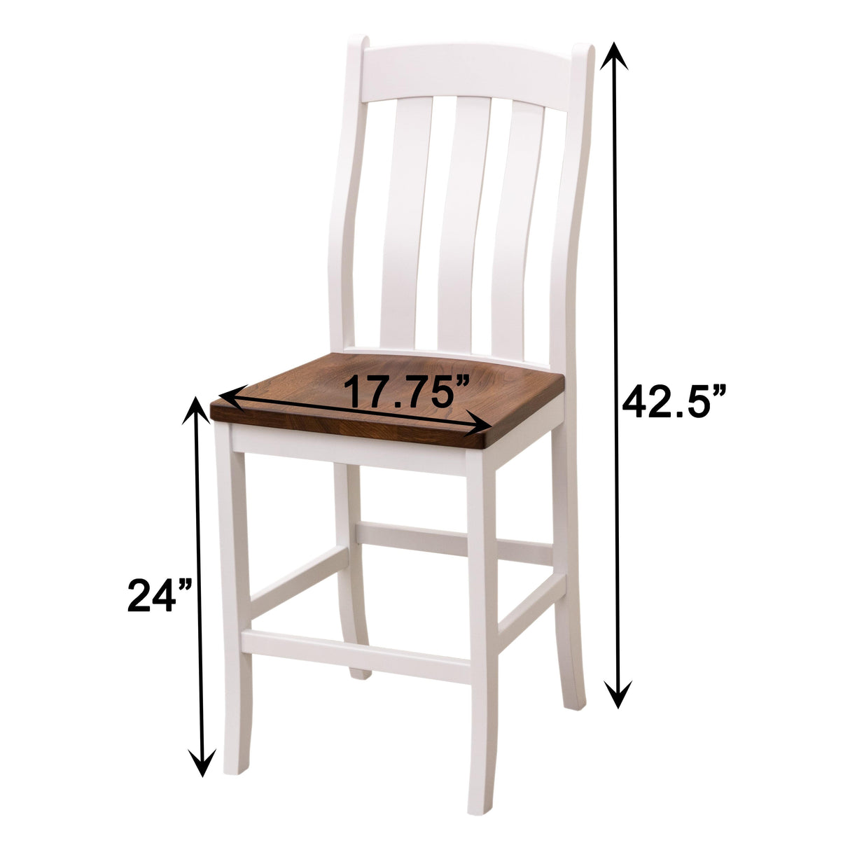 Fostoria White & Wood 24" Stationary Bar Stool | M-DW&E-MC