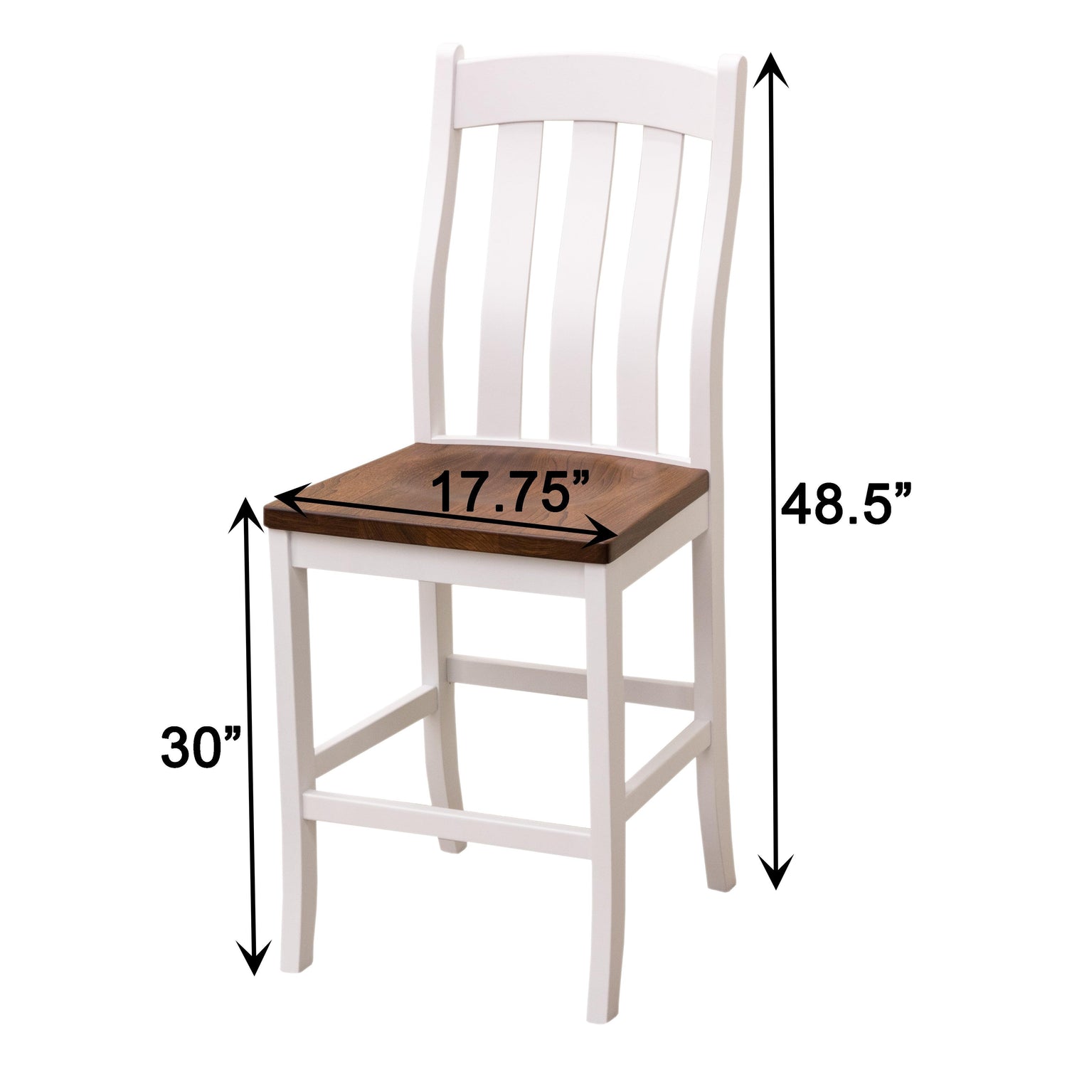 Fostoria White & Wood 24" Stationary Bar Stool | M-DW&E-MC