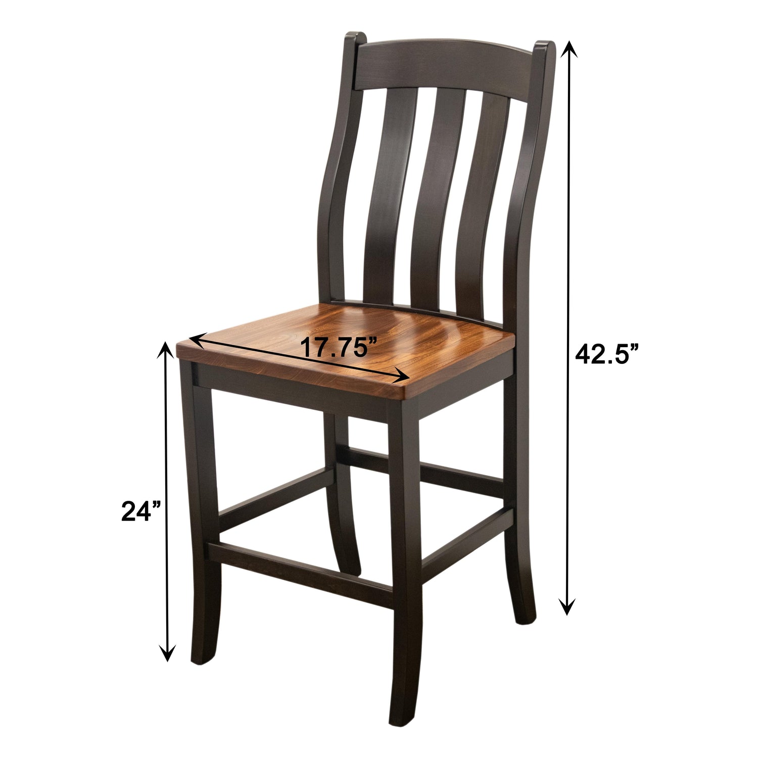 Fostoria Black & Wood 24" Stationary Bar Stool | M-EB&E-MC