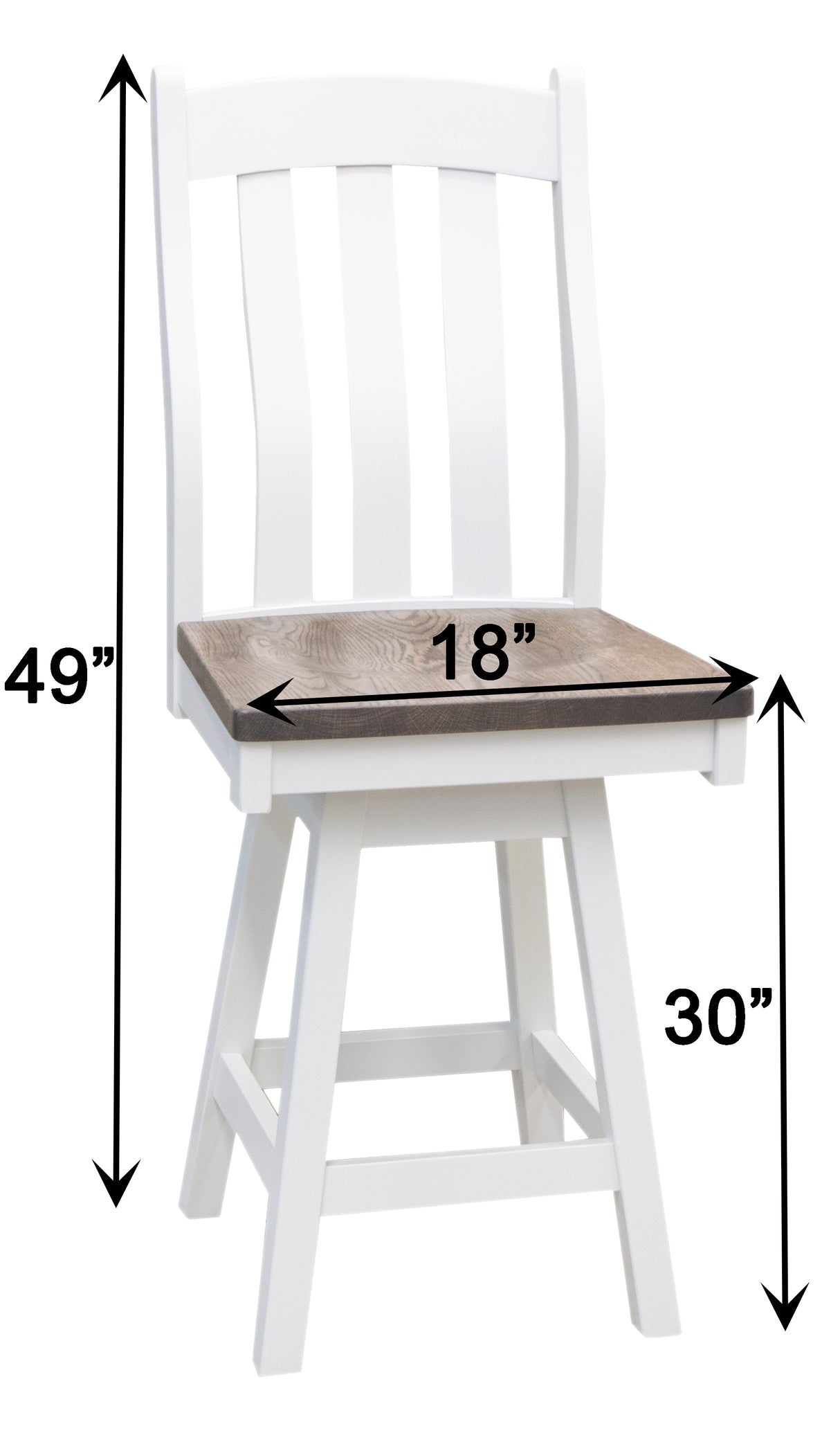 Fostoria White & Wood 24" Swivel Bar Stool | M-DW&RWO-GRB