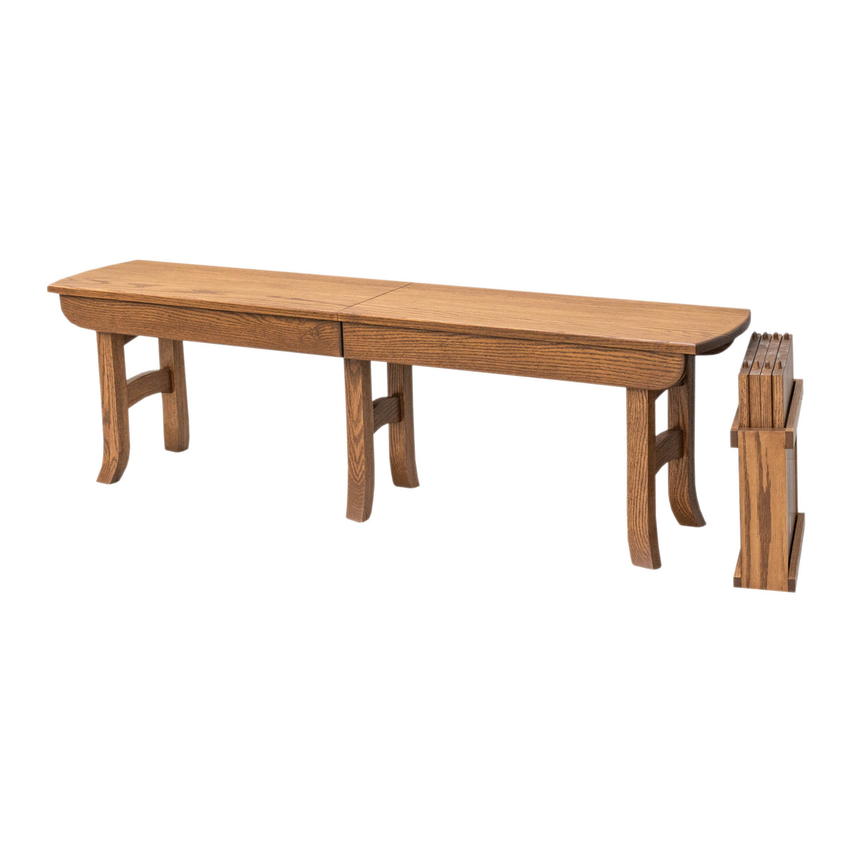 Galveston Oak Wood Expandable Dining Bench | HC