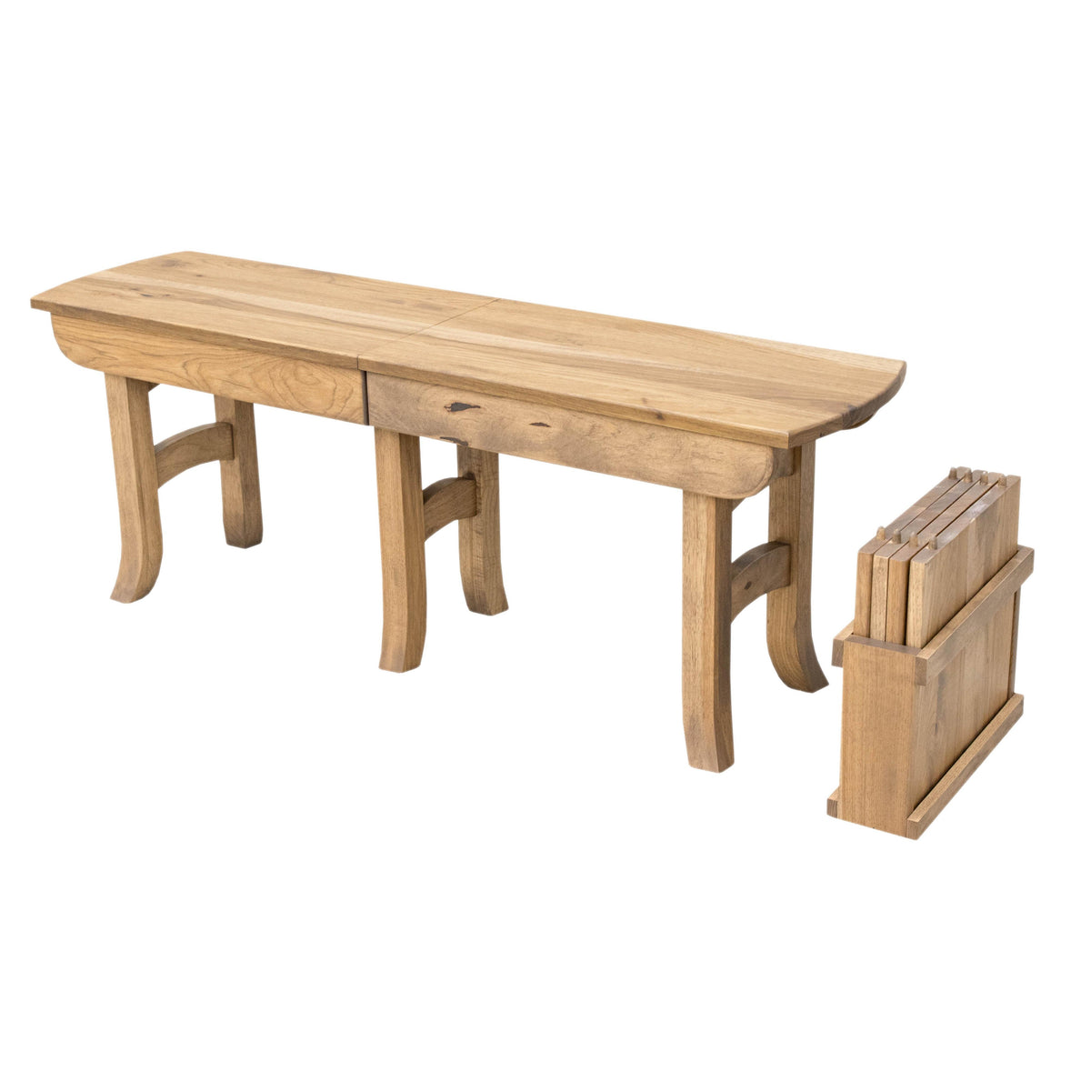 Galveston Hickory Wood Expandable Dining Bench | WB