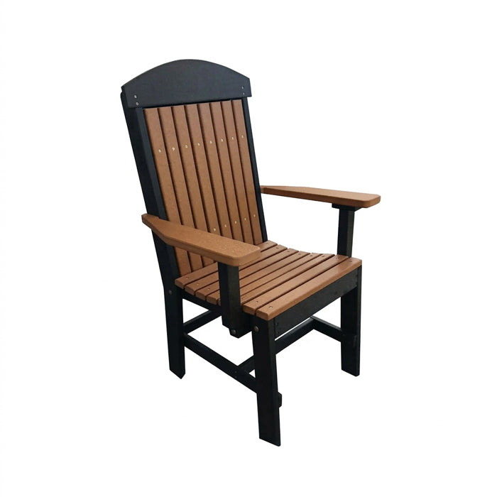 Gateway Poly Amish Outdoor Dining Chair with Arms - Antique Mahogany & Black
