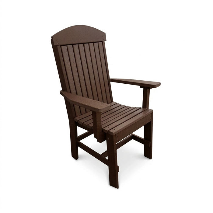 Gateway Poly Amish Outdoor Dining Chair with Arms - Brazilian Walnut