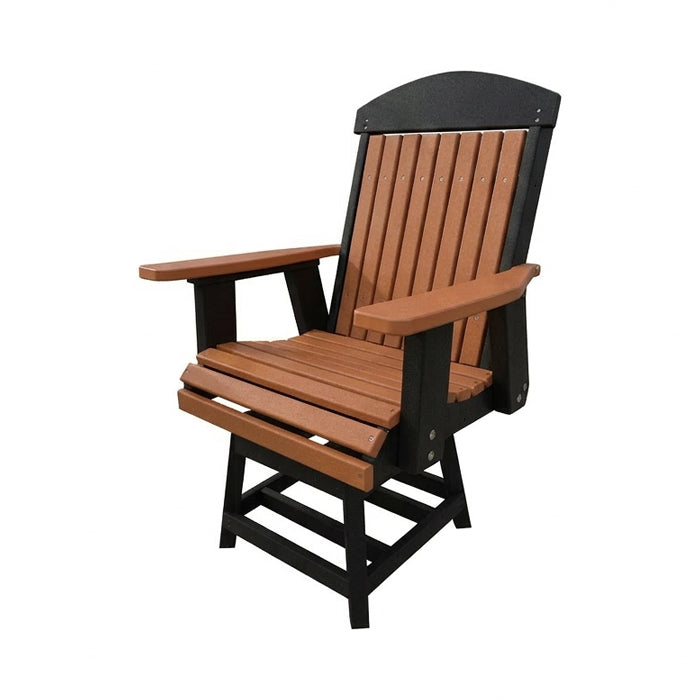 Gateway Poly Amish Outdoor Swivel Dining Chair - Antique Mahogany & Black