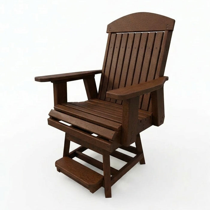 Gateway Poly Amish Outdoor Swivel Dining Chair - Brazilian Walnut
