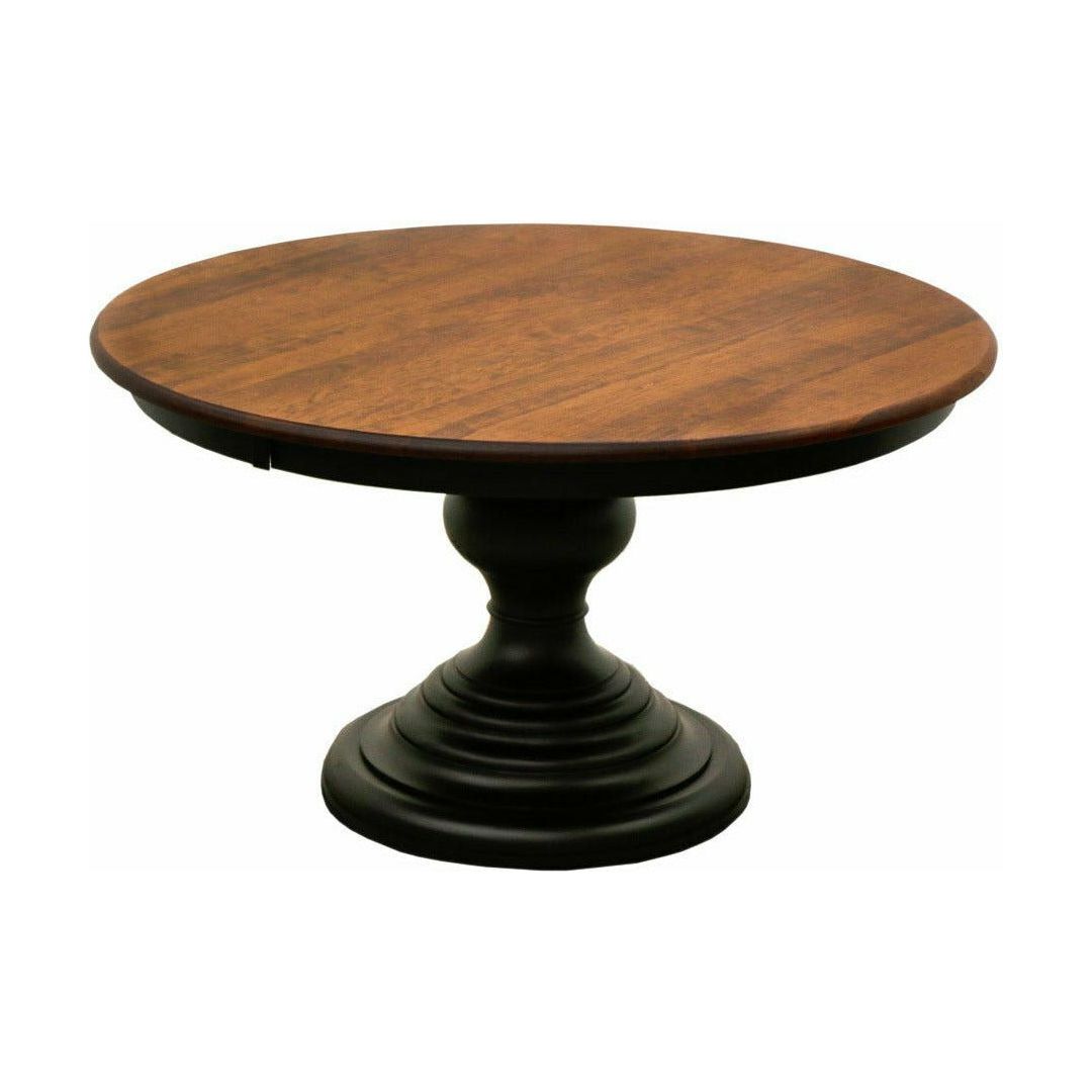 Global Round Black & Wood Round Pedestal Dining Table | M-EB&C-MC