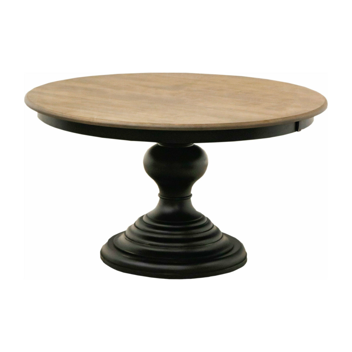 Global Round Black & Wood Round Pedestal Dining Table | M-EB&DB