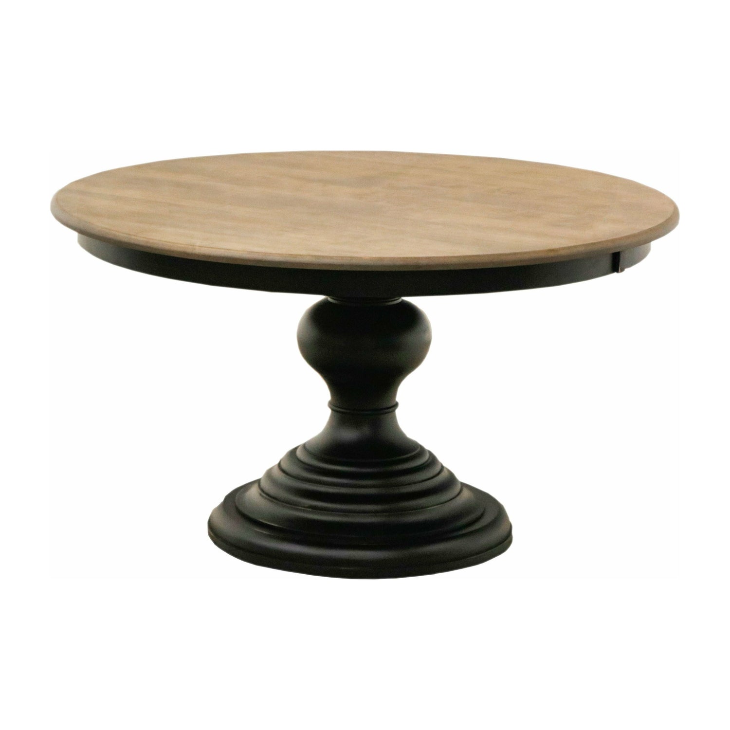 Global Round Black & Wood Round Pedestal Dining Table | M-EB&DB