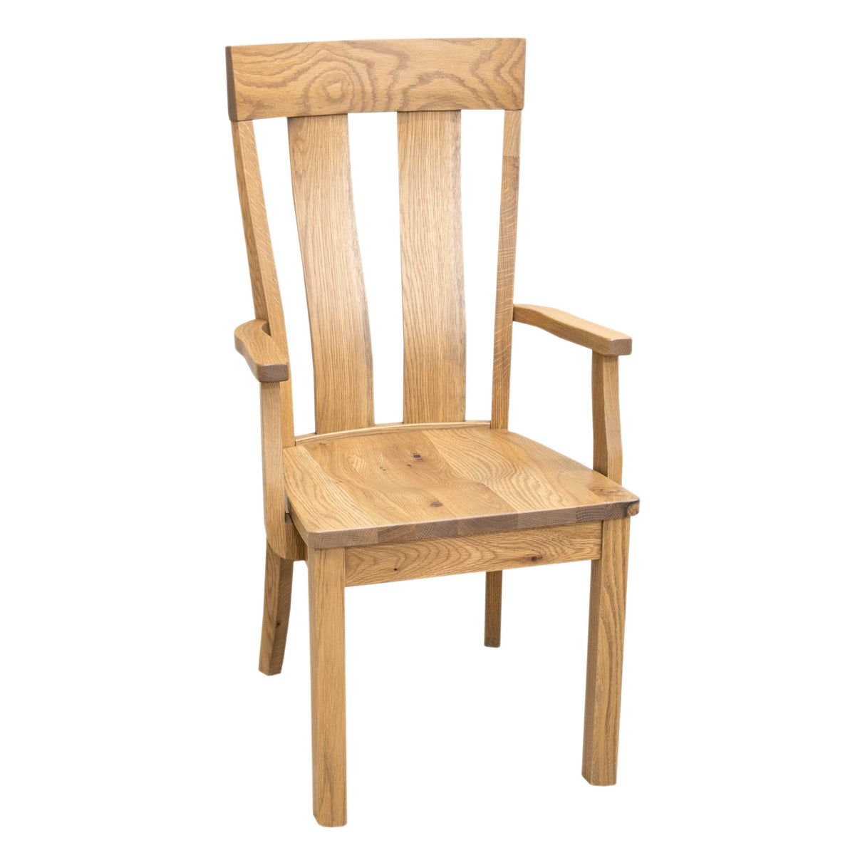Hampton Rustic White Oak Wood Arm Dining Chair | BLS