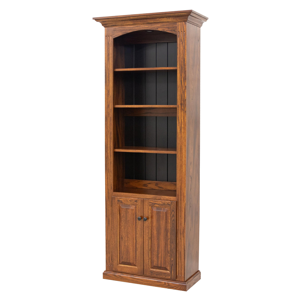Hampton Solid Elm Wood Bookcase with Doors | MC