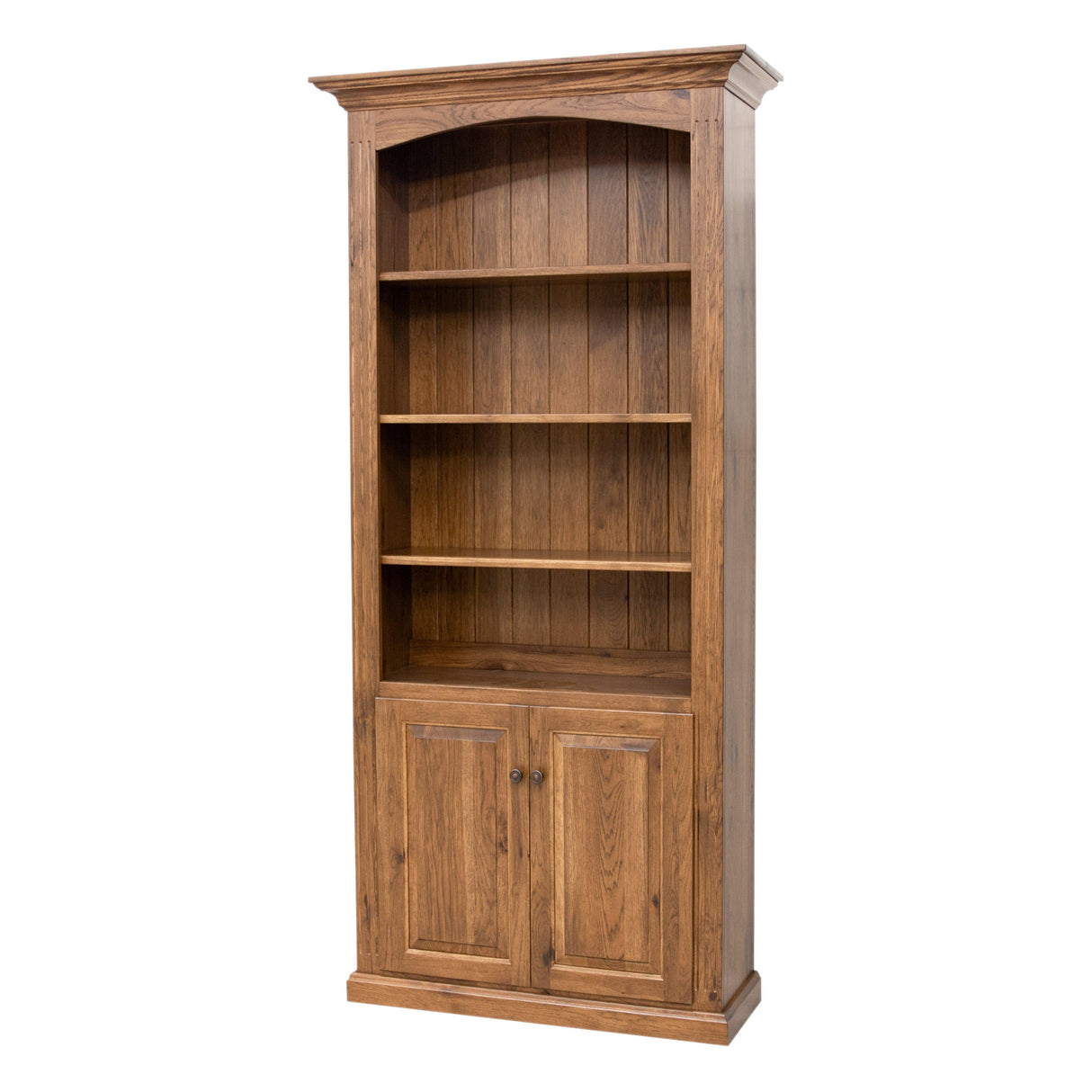 Hampton Solid Hickory Wood Bookcase with Doors | CO