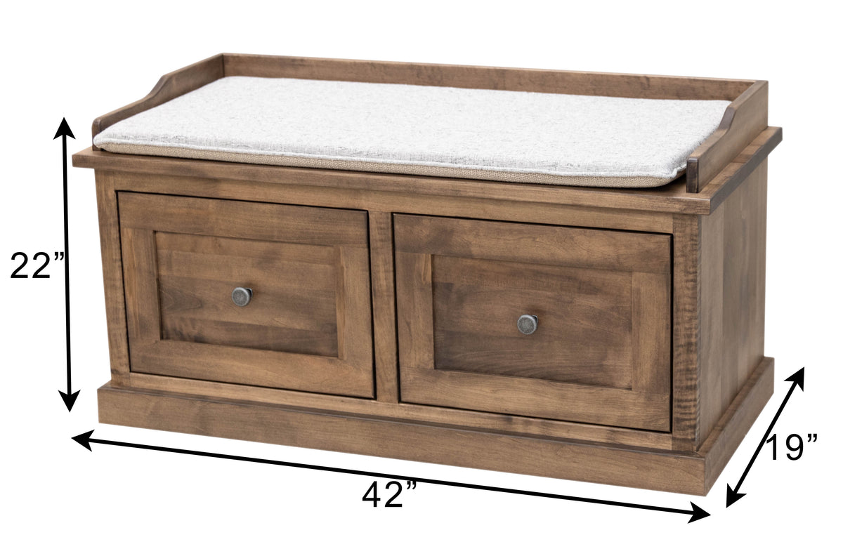 Hartford Maple Wood Mudroom Storage Bench | BLS