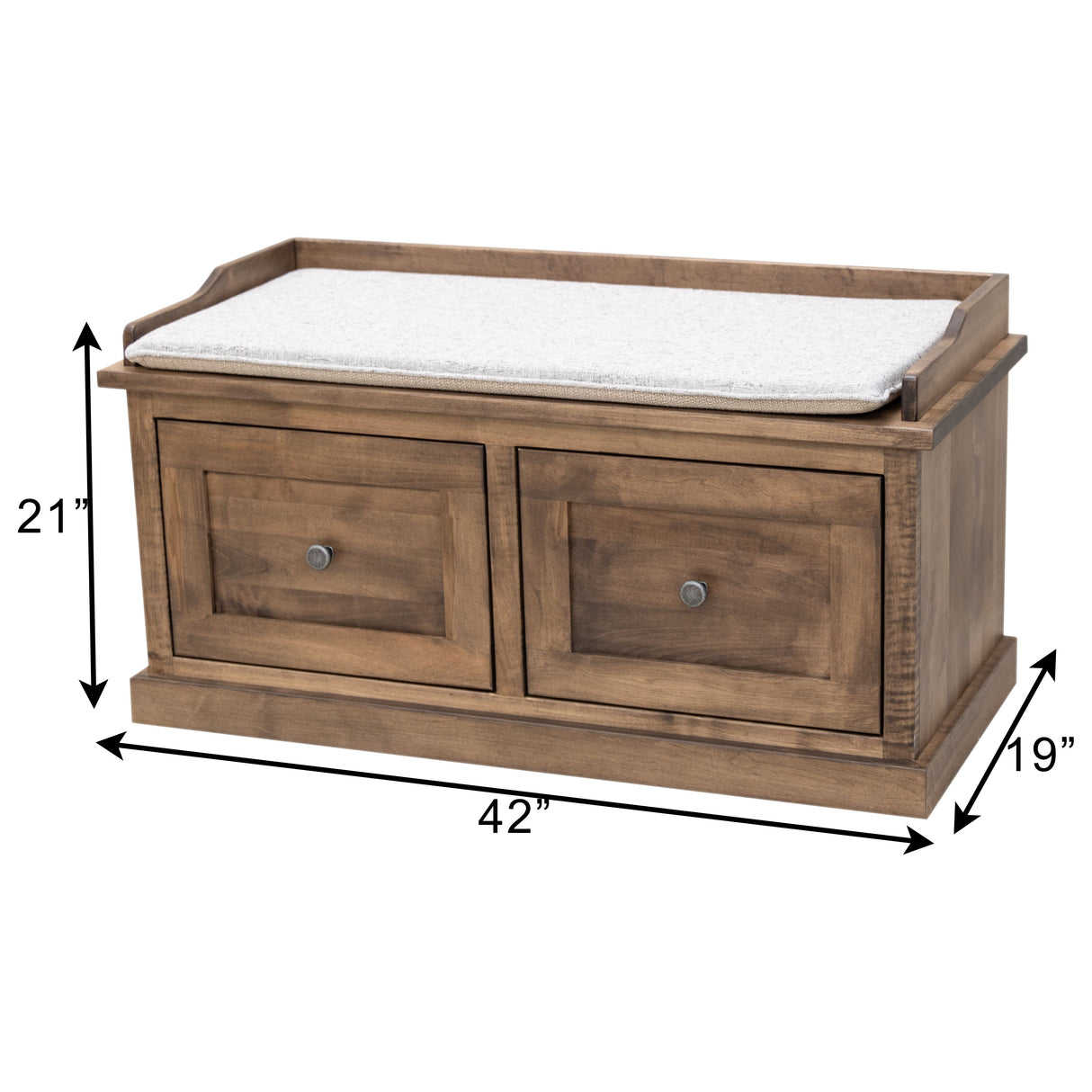 Hartford Oak Wood Mudroom Storage Bench | MC