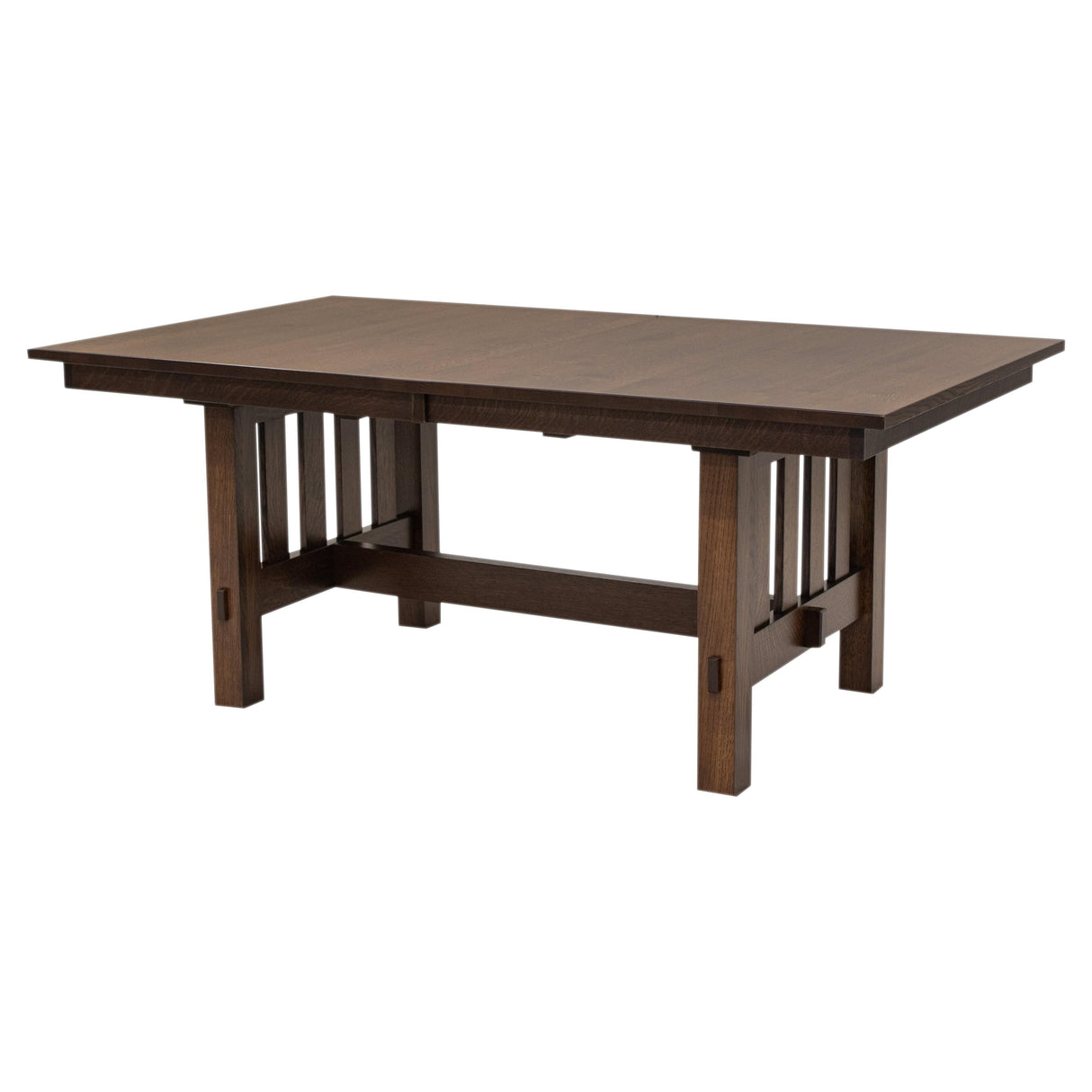 Heavy Mission Quarter Sawn White Oak Wood Extending Dining Table | BV