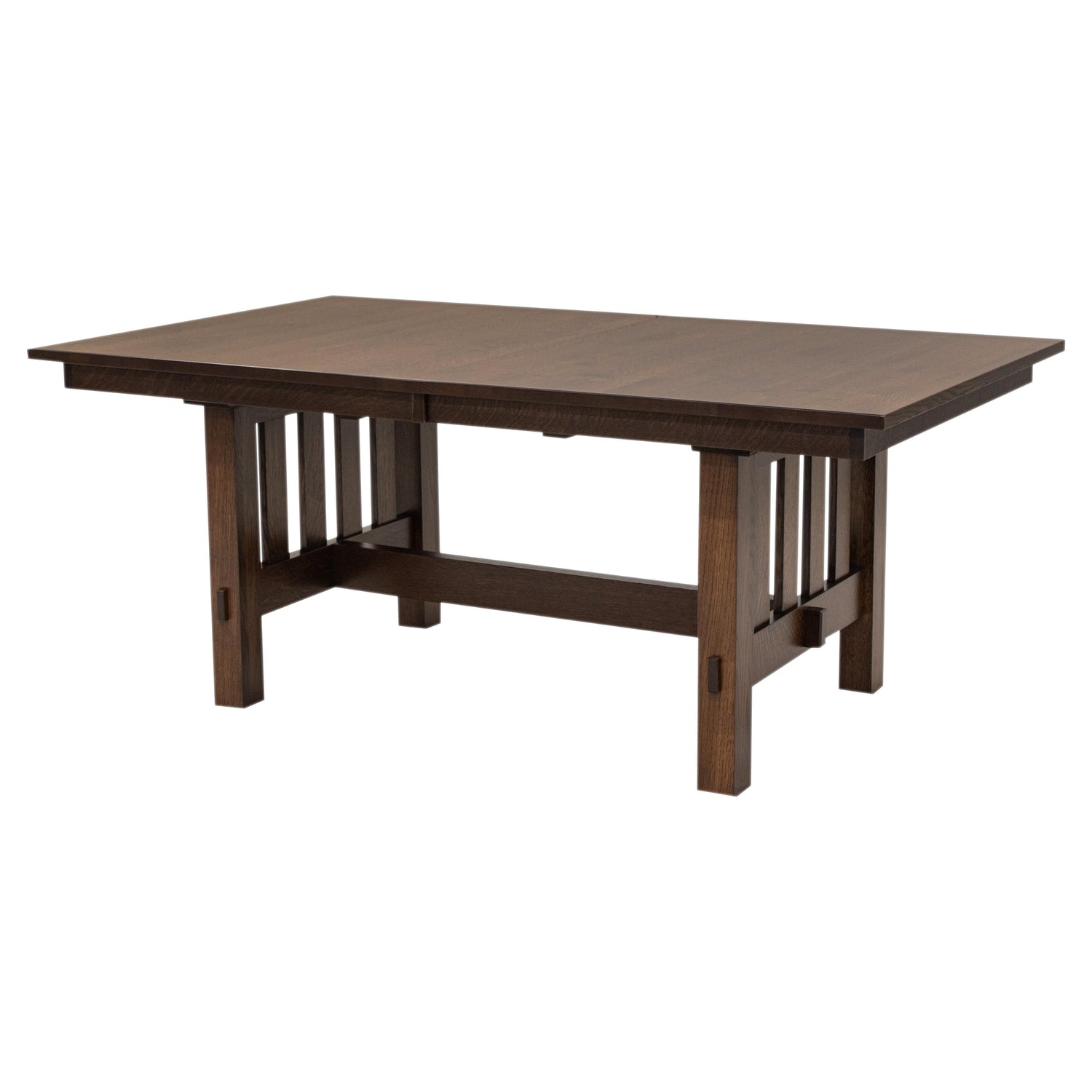 Heavy Mission Quarter Sawn White Oak Wood Extending Dining Table | BV