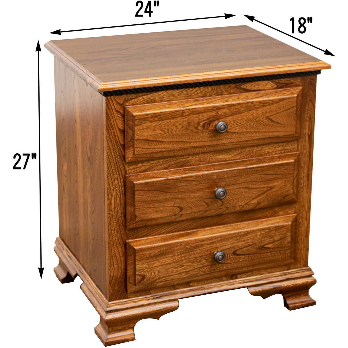 Heritage 3-Drawer Nightstand