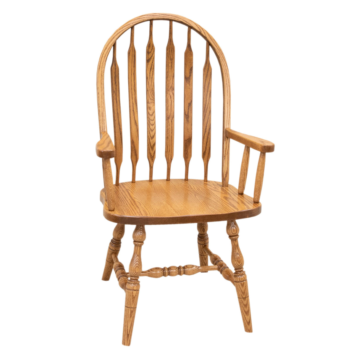 High Bent Paddle Oak Wood Arm Dining Chair | S-14